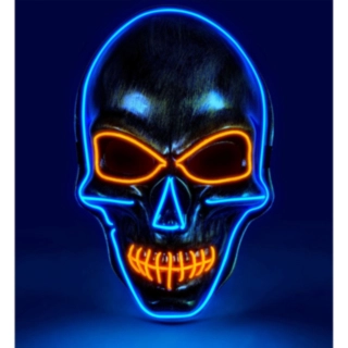 Hodeskalle LED Maske Blå