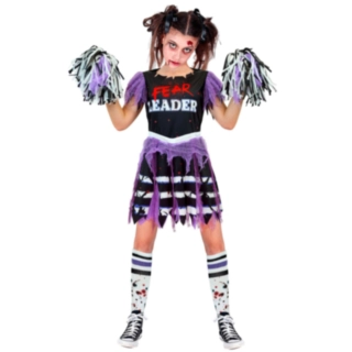 Zombie Cheerleader Barnekostyme Lilla