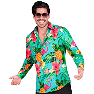 Neon Flamingoskjorte Turkis
