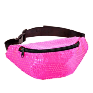 Paljett Rumpetaske Neonrosa