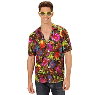 Hawaiiskjorte Blomster Svart