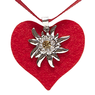 Rød Edelweiss Halskjede