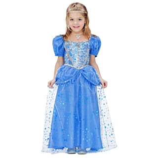Blå Prinsesse Barnekostyme