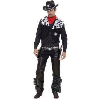 Svart Cowboy Kostyme
