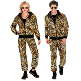Gullstripete 80-talls Treningsdress Kostyme