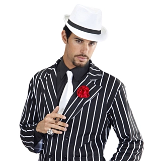 Fedora Gangsterhatt Hvit