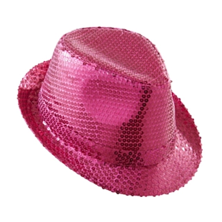 Trilby Hatt Paljetter Rosa