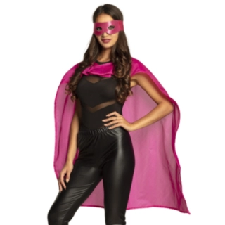 Superhelt Kappe og Øyemaske Rosa