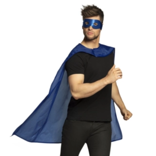 Superhelt Kappe og Øyemaske Blå