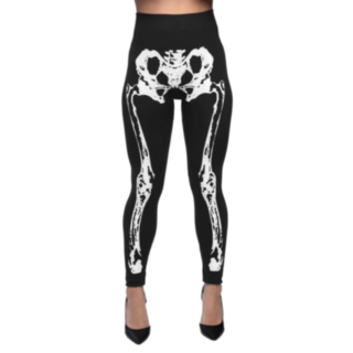 Skjelett Leggings Svart Hvit