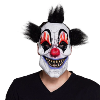 Skummel Klovn Maske med Hår