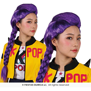 K-Pop Flettet Paryk Lilla