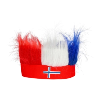 Norge Supporterhatt med hår Rød og Blå