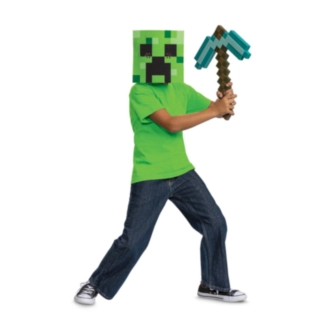 Minecraft® Hakke- og Creeper-maskesett for barn