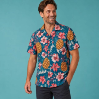 Floral Pineapple Hawaiiskjorte