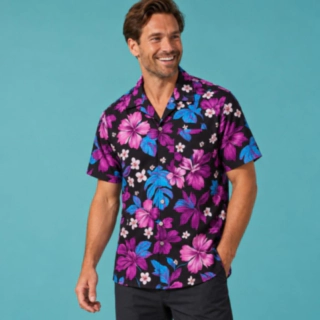 Violet Hibiscus Hawaiiskjorte