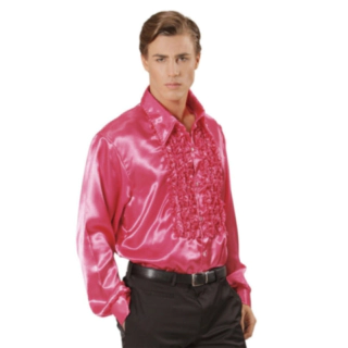 Satengskjorte Rosa
