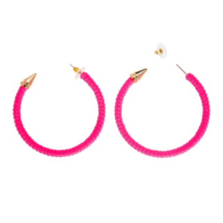 80-talls Hoops Øreringer Neonrosa