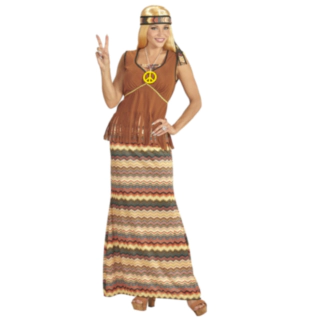 Lang Hippie Kjole Kostyme