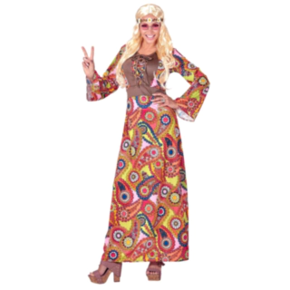 Lang Hippie Kjole Kostyme