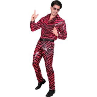 Zebra paljettbukser rosa/svart