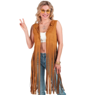Hippie frynsevest brun