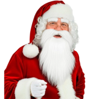 Julenisseskjegg med bart og øyenbryn