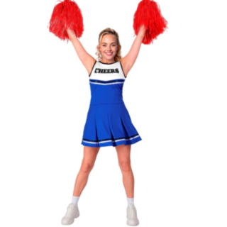 Amerikansk Cheerleader Kostyme Blå
