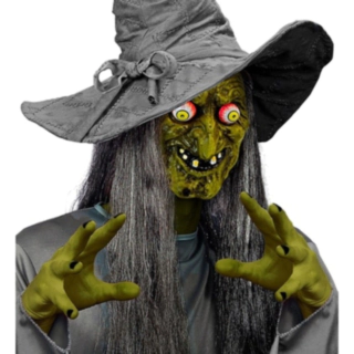 Heks Maske med Rullende Øyne