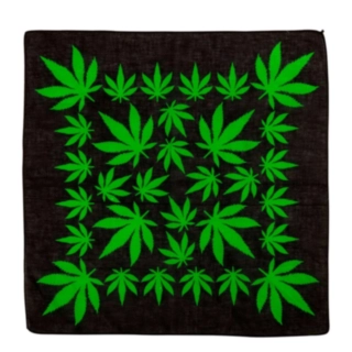 Cannabis-bandana svart/grønn