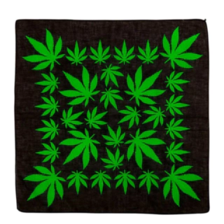 Cannabis-bandana svart/grønn