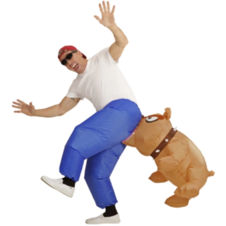 Oppblåsbar Bitende Bulldog Kostyme